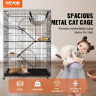Catio, 4-Tier Large Cat Cages Indoor, Detachable Metal Playpen Enclosure