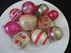 New Listing10 BEAUTIFUL VINTAGE MERCURY GLASS CHRISTMAS ORNAMENTS~ALL PINK!