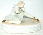 Collectible Porcelain Light Blue White Ballerina Music Box Theme from Swan Lake