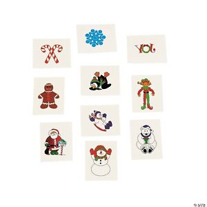 Christmas Holiday Winter Temporary Tattoos For Kids Stocking Stuffer Gift