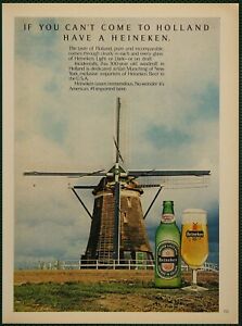 Heineken Imported Beer Holland Windmill Vintage Print Ad 1976