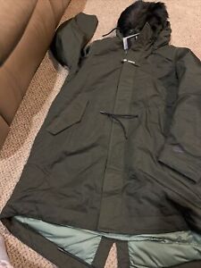 NIKE Sportswear NSW Down Fill Hooded Parka Mens XLarge BV4571-355 Green Jacket