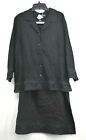 Sag Harbor Women Black Embroidered Long Sleeve Shirt Slit Skirt 2 Piece Set 14