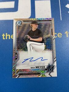 2021 Bowman Chrome Autograph Mojo Refractor Max Meyer Auto #BMA-MM Marlins MLB