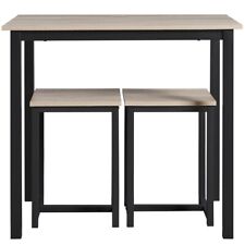 Industrial 3-Piece Dining Table Set w/ 2 Backless Stools for Home Office,Kitchen