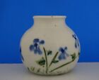 Studio Pottery Hand Painted Small Vase Blue Flowers Signed