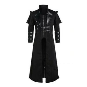Men‘S Cloak Costume Jacket Retro Long Trench Cape Medieval Steampunk Frock Coat