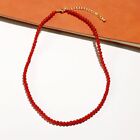 Simple 4mm Red Agate Beaded Choker Necklace for Women Crystals Meditation Gifts