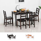 5pc Dining Table Chairs Set Solid Wood Kitchen Breakfast Dinette Furniture