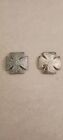 ANTIQUE SILVER UNION ARMY 5th CORPS PAIR VETERAN BADGES Large 2 1/2