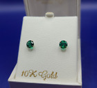 Everlasting Gold Lab Created Emerald 10K Gold Stud Earrings MSRP $175