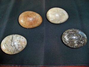 VTG  Lot of  9 Various Stone Easter Eggs Alabaster Marble  Quartz Onyx Polished