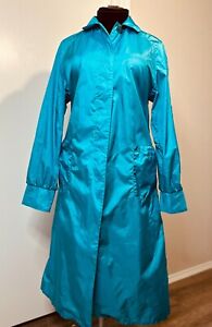 Vintage The Totes Lightweight Nylon Rain/Trench Coat Teal Blue Women's - L