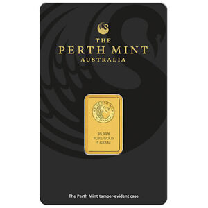 5 Gram Perth Mint Gold Bar (New w/ Assay)