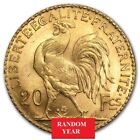 1899-1914 France Gold 20 Francs Rooster 0.1867 oz of Gold AU