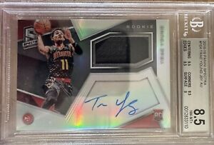 2018-19 Spectra TRAE YOUNG RPA Rookie Jersey Patch Auto RC /299 BGS 8.5 Hawks