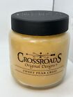 New Never Used Crossroads Sweet Pear Crisp, Wax Candle, 16 oz 2 Wick Smell Yummy