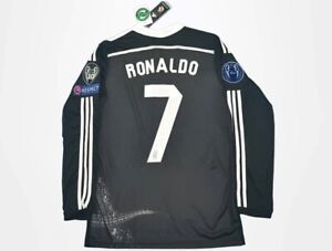 Real Madrid 14-15 Ronaldo #7 Third Black Long Sleeve Jersey