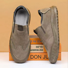 Men's Leather Casual Work Shoes Antiskid Slip On Driving Dress Loafers Moccasin
