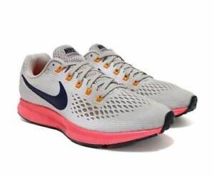 Nike Air Zoom Pegasus 34 Grey Pink Navy Sz 8 880555 200 Running Shoes