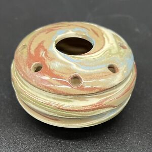 New ListingVtg Desert Sands Art Pottery Multi-Color Swirl Flower Frog 3 1/4