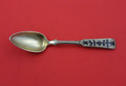 Russian Silver Dessert Spoon Moscow  1835 84=.875 vermeil Niello Enamel 6 3/4