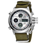 OHSEN Men Watch Digital Sport Watches Dual Time Military Nylon Strap Wristwatch