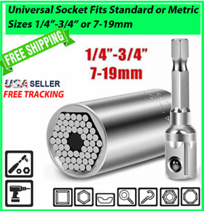Universal SOCKET Wrench Tool 1/4-3/4  7mm-19mm Magic Grip Alligator Adapter Set