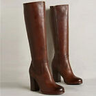 Womens Casual Knight Block High Heel Party Shoes Round Toe Over The Knee Boots