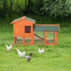 Outdoor Rabbit Hutch Wood Animal Cage Chicken Coop Hen Living House Backyard