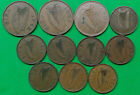 Lot of 11 Different Old Ireland Penny & Half Coins 1928-68 Irish World Foreign Q