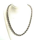 Vintage JELI Mexico Sterling Silver Rope Chain Necklace