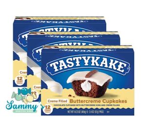 Tastykake Creme Filled Buttercreme Cupcakes 3 Boxes