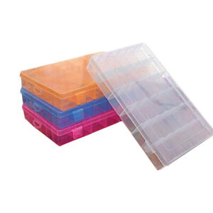 36 Grids Organizer Box Plastic Jewelry Storage Box w/Adjustable Grid Dividers