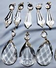 Crystal Chandelier Lamp Glass Prisms, 10 TEAR DROPS, 8 SPEARS, - 3 TO 3 1/2