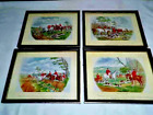 4 x Vintage Repro Fox Hunting Scene Pictures from paintings by J F Herring Snr