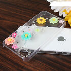 TPU Transparent Rhinestone Brightly Flowers Case Cover Skins For iPhone 4 4S