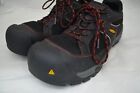 Mens KEEN Black Cloth Work Boots Safety Toe Size 11.5 EE Wide Lace Up