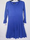 Ellen Tracy Women's Dress Size Small Blue Knit Long Bell Sleeve