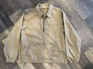 LL BEAN Men's Large Jacket Khaki Tan 100% Cotton  Outdoors Casual Flannel/canvas