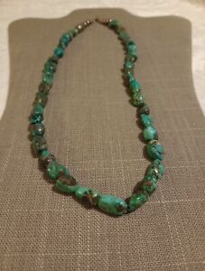 Old Pawn Native American Navajo  Turquoise Necklace Sterling 20