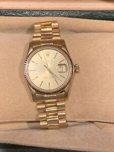 Rolex Datejust 16018 Mens Solid 18k Gold Watch Presidential +1 Link, Box