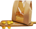 Pack of 30 Paper Bread Loaf Bag Kraft Food Packaging Storage Bakery Bag with Fro