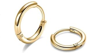 Men Women Small Stainless Steel Hoop Earrings Cartilage Nose Ring Piercing 6mm