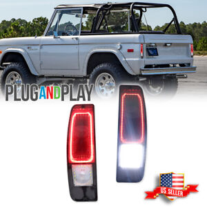 2x Smoked Red LED Tail Lights For 67-72 Ford Truck F100/250/350 E100 E200 Bronco (For: 1972 Ford F-100)