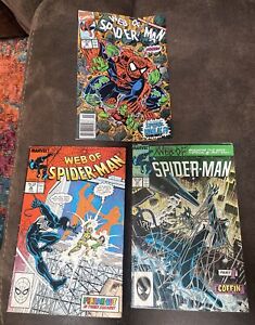 Web of Spider-Man #31 #36 & Marvel Comics 1987 Kraven's Last Hunt Tombstone Hulk
