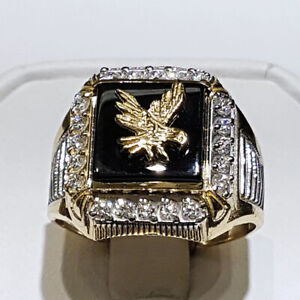 Eagle Fashion Party Ring Men Jewelry Two Tone 925 Silver Filled Ring Sz 7-13