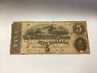 1864 $5 US Confederate States of America  Old US Paper Currency!