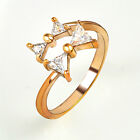 Gold Plated Cubic Zirconia Butterfly Ring for Women jewelry Adjustable