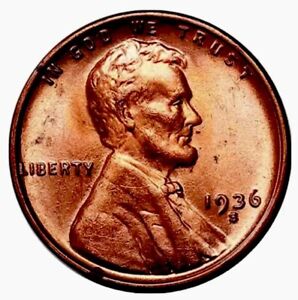 1936-S Choice RedBU Lincoln Wheat Cent “Best Value on eBay “ Free S&H W/Tracking